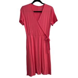 NWT Amazon Essentials Women's Pink Faux Wrap Short Sleeve T-Shirt Dress XS